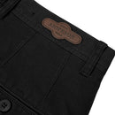 Black Cotton Twill Straight Leg Trousers