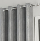 Enhanced Living Goodwood Silver Thermal, Energy Saving, Dimout Eyelet Curtains with Wave Pattern - Pair
