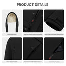 Winter Mid-Length Padded Coat Jacket With Removable Hood - Black