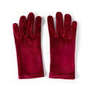 Full Finger Bridal Gloves Opera Wrist Banquet Gloves Wine Red