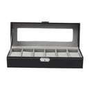 Sheonly Elegant Faux Leather Watch Display Case with 6 Slots