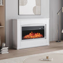 34inch Electric Fireplace with White Wooden Mantel