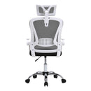 Livingandhome Swivel Office Chair with Headrest-White