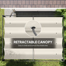 Outsunny Metal Pergola Gazebo Patio Sunshelter Retractable Canopy Cream