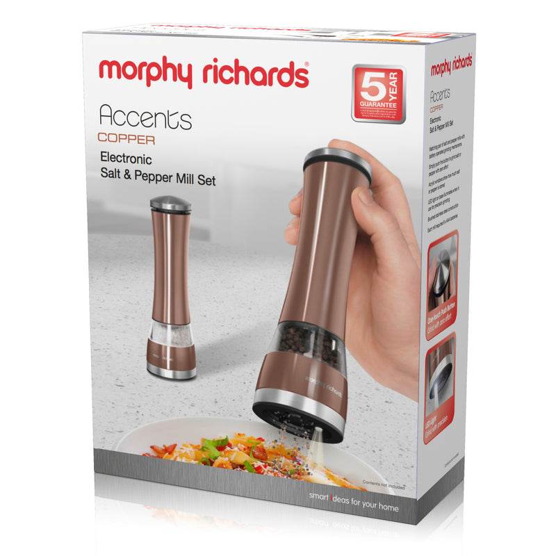 Morphy Richards Electronic Salt & Pepper Mill  - Copper