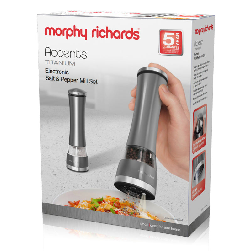 Morphy Richards Electronic Salt & Pepper Mill  - Titanium