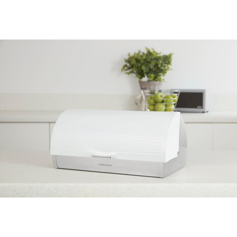 Morphy Richards Dune Roll Top Bread Bin  - White