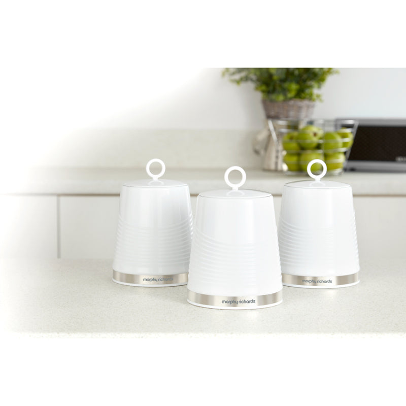 Morphy Richards Dune Set of 3 Canisters  - White