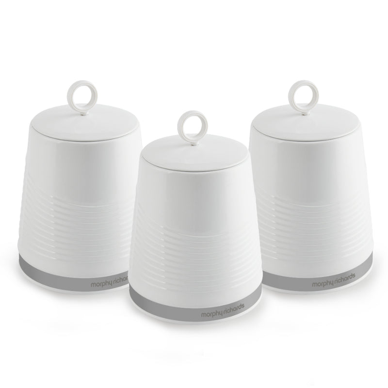 Morphy Richards Dune Set of 3 Canisters  - White