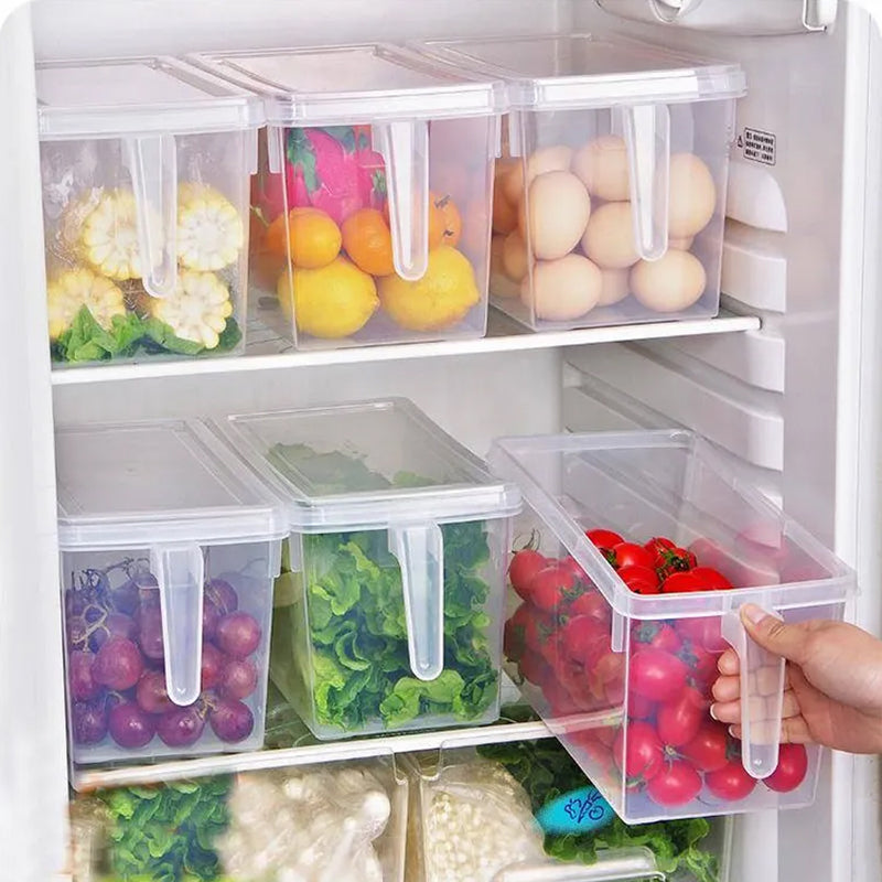 Lifeideas 4Pcs Clear Refrigerator Food Storage Container
