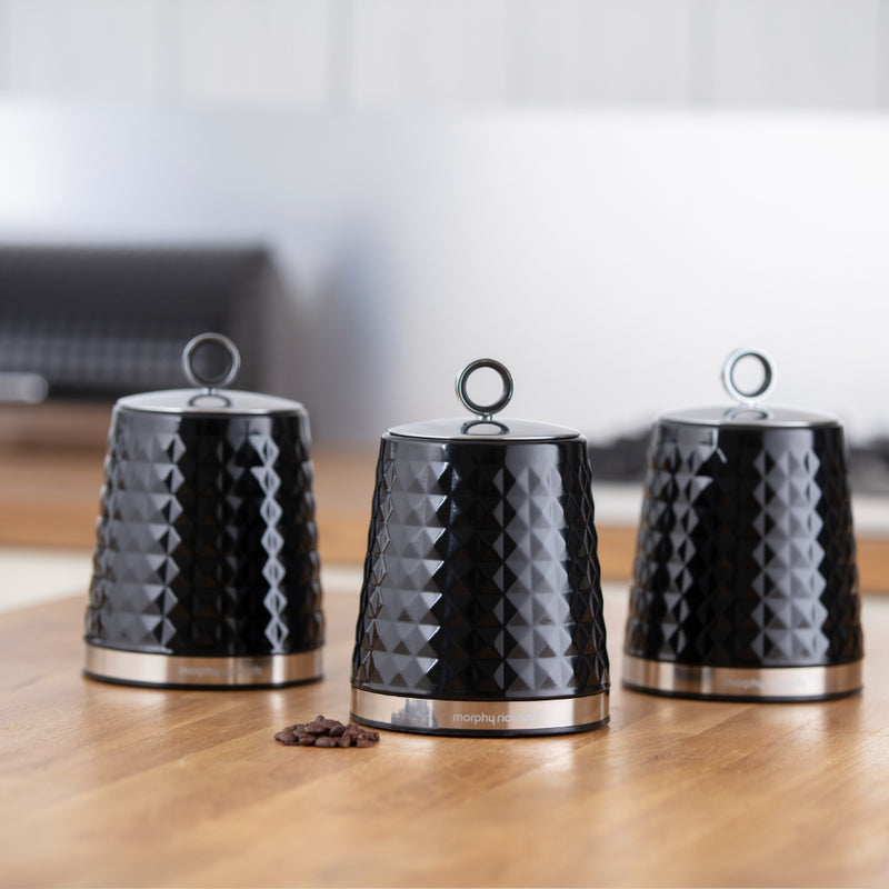 Morphy Richards Dimensions Set of 3 Canisters  - Black