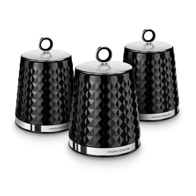 Morphy Richards Dimensions Set of 3 Canisters  - Black