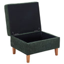 Livingandhome Chenille Storage Bench with Rubberwood Legs