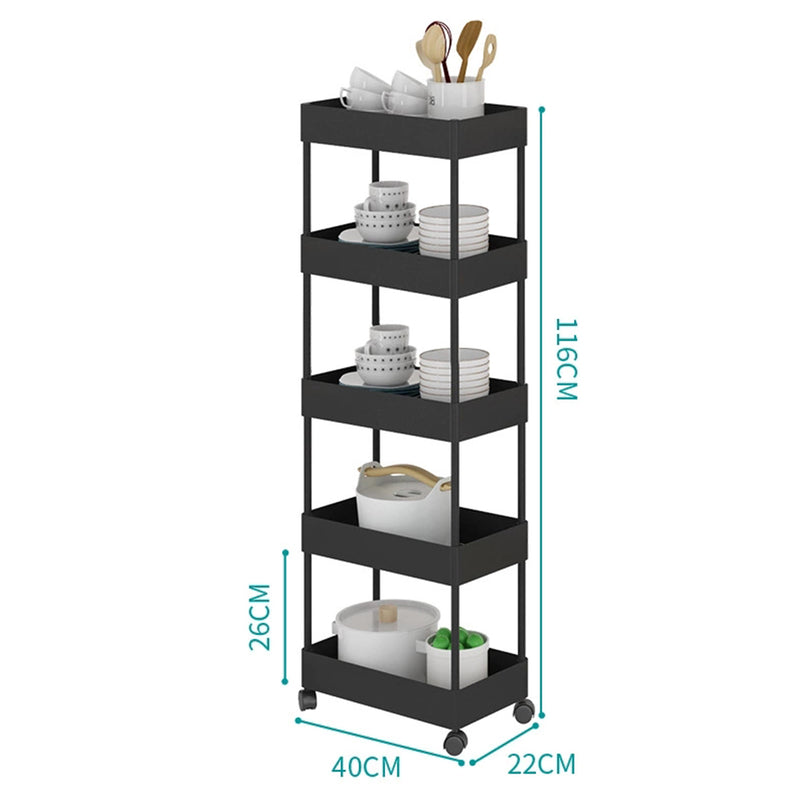 Lifeideas Mobile 5 Tier Storage Rack with Casters