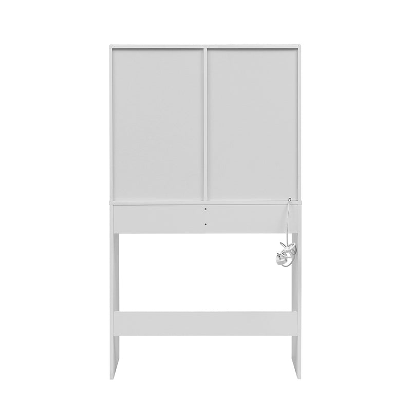 Livingandhome Elegant White Vanity Table with Stool