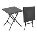Breeins Foldable 3-Piece Bistro Set with Rattan-Style Table and Chairs