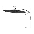 Livingandhome Outdoor 32 LED Lighted Patio Umbrella With Crank Lift System