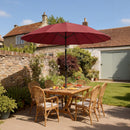 Outsunny 2m Shanghai Garden Parasol Umbrella, Outdoor Sun Shade, Wine Red