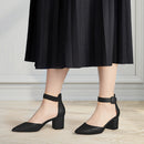 Comfortable Closed Toe Block Heels Pumps