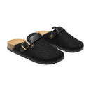 Closed-Toe Slip-On Mules Sandals - Black
