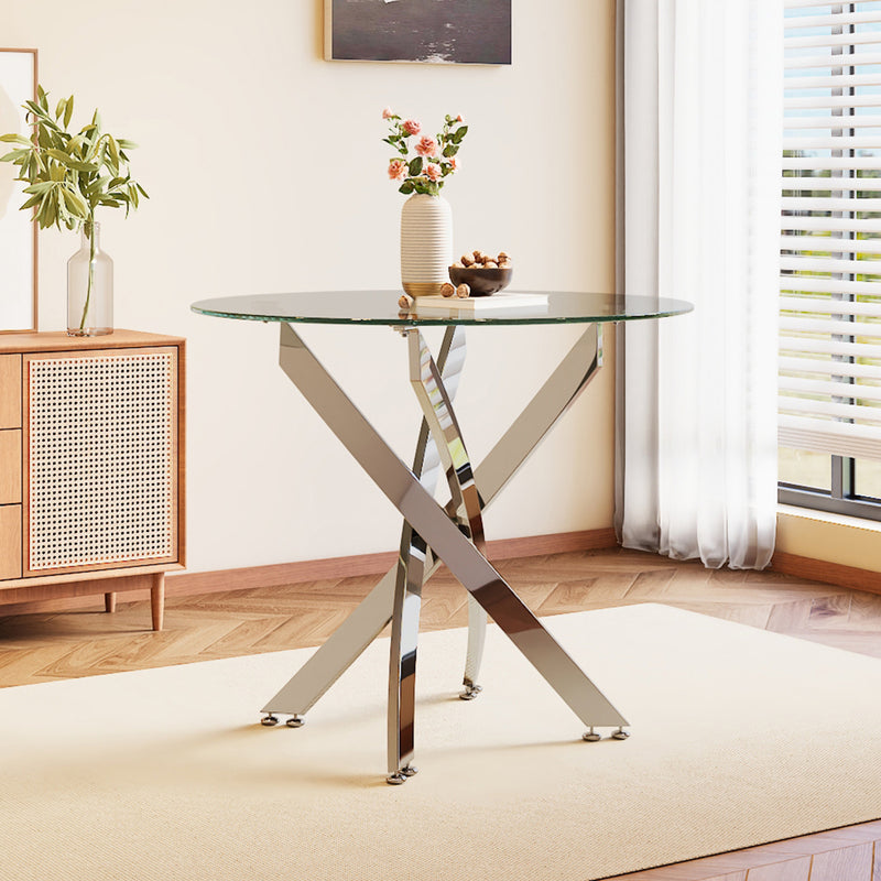 Livingandhome Minimalist Tempered Glass Coffee Table