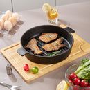 Breeins Black Round Cast Iron Grill Pan