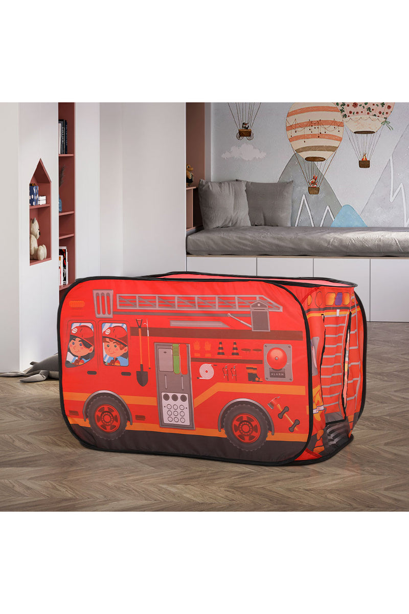 Kidkid Fire Engine-Themed Play Tent with 2 Top Openings