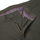 Brown Cotton Twill Straight Leg Trousers