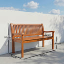 Outsunny Garden Bench 2 Seater, Wooden Outdoor Bench with Waterproof Cover