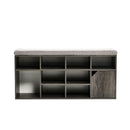 Livingandhome Grey Padded Shoe Storage Bench