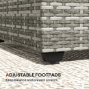 Outsunny Outdoor Coffee Table, Glass Top Rattan Side Table