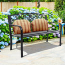 Patio Garden Bench with Steel Cast Iron Frame