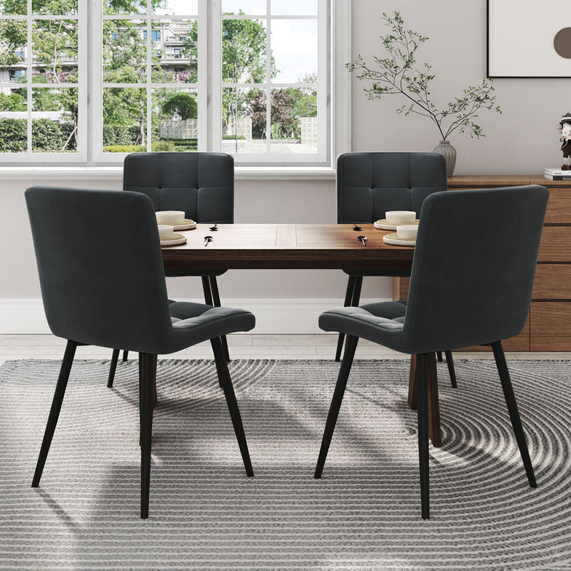 Livingandhome Contemporary Velvet Dining Chair Set