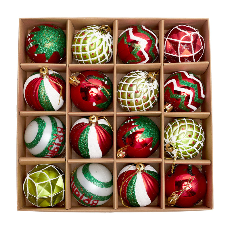 Lifeideas 16Pcs Christmas Hanging Ball Decoration