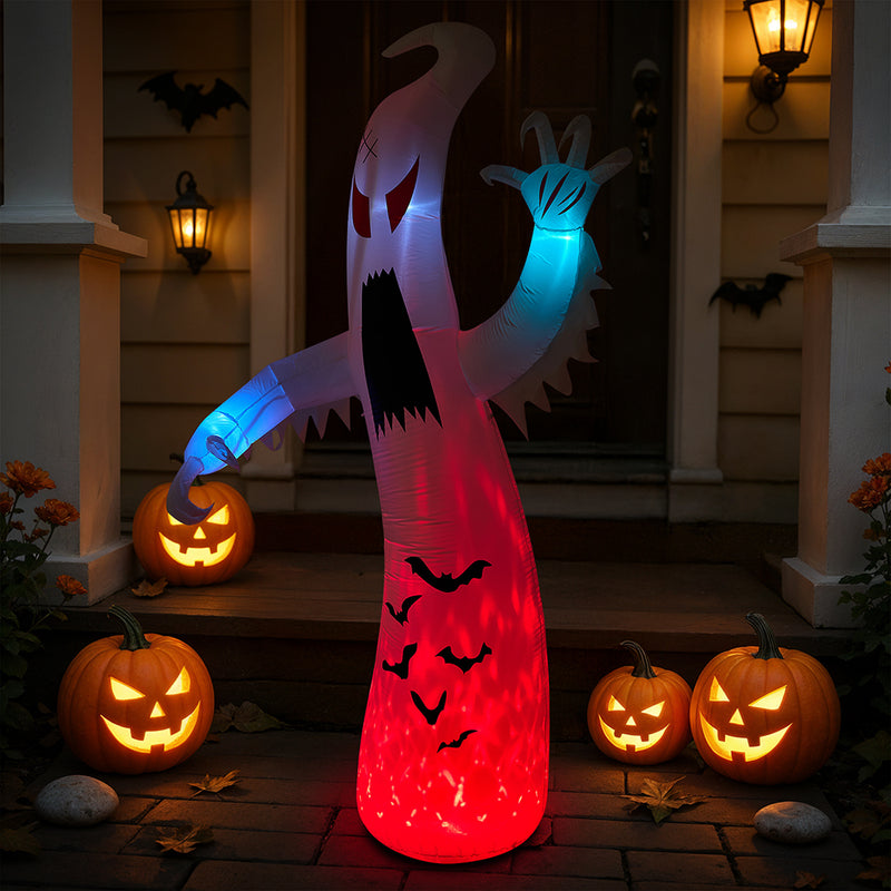 Lifeideas 8ft Halloween Inflatable Spooky Ghost Decoration with Built-in LED Lights