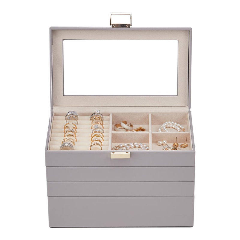 Sheonly 4-Tier Jewellery Storage Box with Transparent Lid
