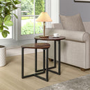 Livingandhome Round and Triangular Nesting Side Table Set