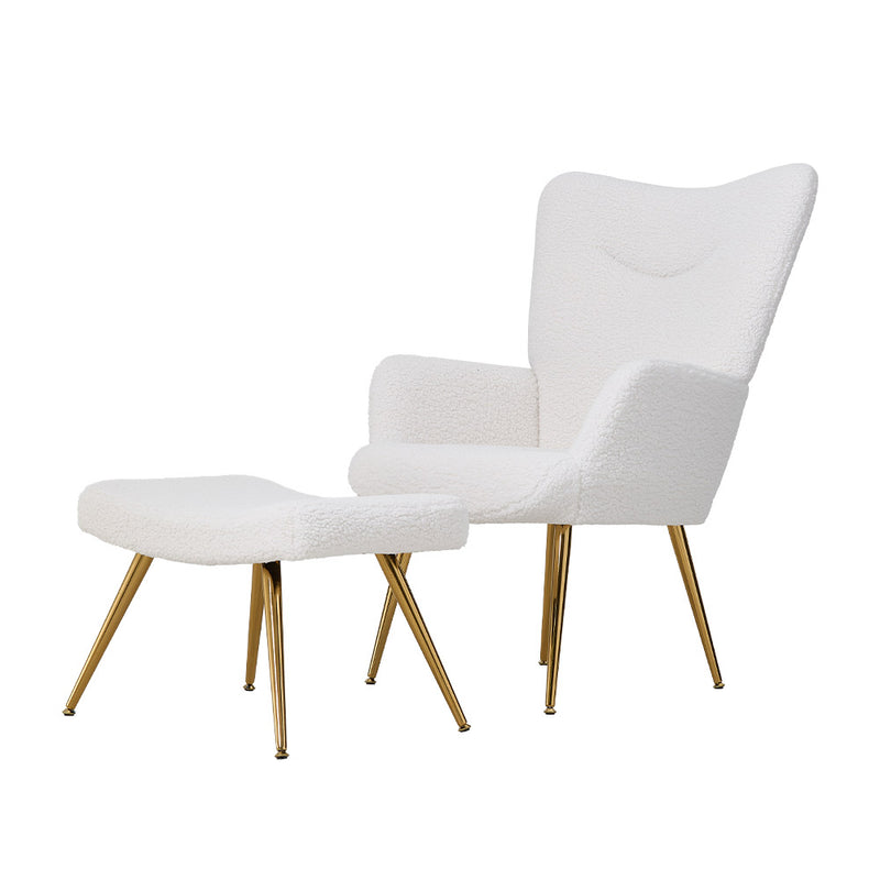 Livingandhome Accent Chair with Footstool Set
