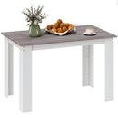 HOMCOM Dining Table For 4-6 People, Wood Effect Tabletop, Grey
