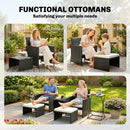 Outsunny 6 Piece Rattan Garden Furniture Set with Nesting Tables, Black