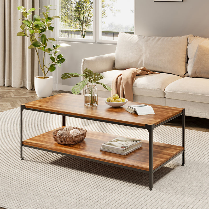 Livingandhome Industrial Style 2-Tier Coffee Table