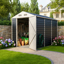 6x4FT/6x8FT Metal Apex Roof Garden Tool Storage Shed