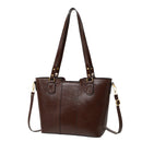 Modishion Fashion PU Leather Single Shoulder Tote Bag Handbag with Adjustable Strap