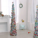 Lifeideas 150cm Multi-Colour Tinsel Christmas Tree