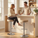 HOMCOM Bar Stools Set Of 2, Height Adjustable Breakfast Bar Chairs, Brown