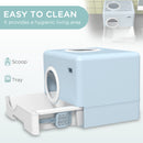 PawHut Enclosed Cat Litter Tray with Lid, Front Entry, Top Exit, Scoop