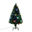 HOMCOM 4FT Green Fibre Optic Artificial Christmas Tree