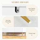 HOMCOM Sideboard Storage Cabinet with 3 Carved Line Doors and 5 Legs White