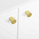 HOMCOM Sideboard Storage Cabinet with 3 Carved Line Doors and 5 Legs White