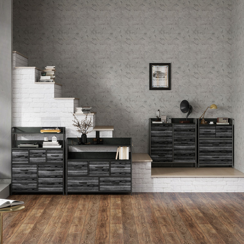 HOMCOM Bedroom Chest of Drawers 4 Drawer Dresser w/ Shelf